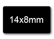 wereinaristea EtichetteAutoadesive, 14x8mm(8x14) CartaNERA Adesivo permanente, su foglietti da 152x125mm. 108 etichette per foglietto SOG10010ne