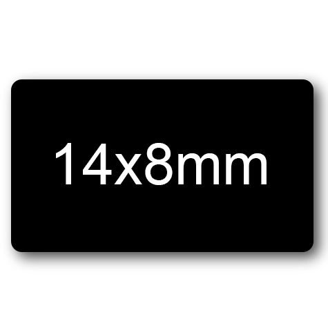 wereinaristea EtichetteAutoadesive, 14x8mm(8x14) CartaNERA Adesivo permanente, su foglietti da 152x125mm. 108 etichette per foglietto.