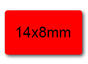 wereinaristea EtichetteAutoadesive, 14x8mm(8x14) CartaROSSA Adesivo permanente, su foglietti da 152x125mm. 108 etichette per foglietto.