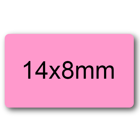 wereinaristea EtichetteAutoadesive, 14x8mm(8x14) CartaROSA Adesivo permanente, su foglietti da 152x125mm. 108 etichette per foglietto.