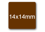 wereinaristea EtichetteAutoadesive 14x14mm CartaMARRONE Adesivo permanente, su foglietti da 152x125mm. 63 etichette per foglietto.