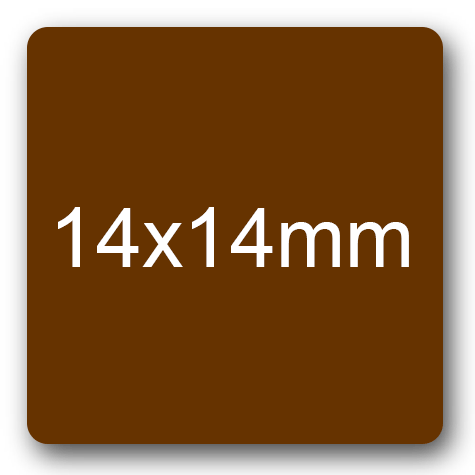 wereinaristea EtichetteAutoadesive 14x14mm CartaMARRONE Adesivo permanente, su foglietti da 152x125mm. 63 etichette per foglietto.