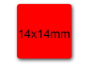 wereinaristea EtichetteAutoadesive 14x14mm CartaROSSA Adesivo permanente, su foglietti da 152x125mm. 63 etichette per foglietto.
