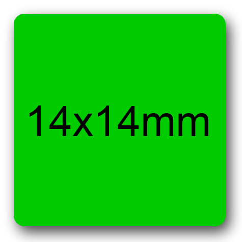 wereinaristea EtichetteAutoadesive 14x14mm CartaVERDE Adesivo permanente, su foglietti da 152x125mm. 63 etichette per foglietto.