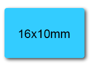 wereinaristea EtichetteAutoadesive 16x10mm(10x16) CartaAZURRO adesivo permanente, su foglietti da 152x125mm. 80 etichette per foglietto (10x16mm).