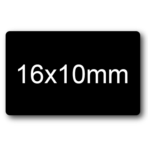 wereinaristea EtichetteAutoadesive 16x10mm(10x16) CartaNERA adesivo permanente, su foglietti da 152x125mm. 80 etichette per foglietto (10x16mm).