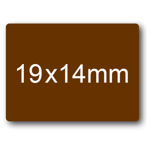 wereinaristea EtichetteAutoadesive 19x14mm(14x19) CartaMARRONE Adesivo permanente, su foglietti da cm 15,2x12,5. 49 etichette per foglietto.