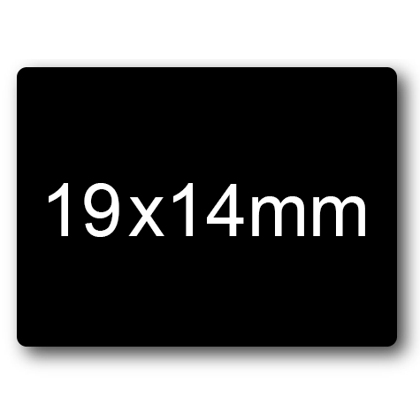 wereinaristea EtichetteAutoadesive 19x14mm(14x19) CartaNERA Adesivo permanente, su foglietti da cm 15,2x12,5. 49 etichette per foglietto.