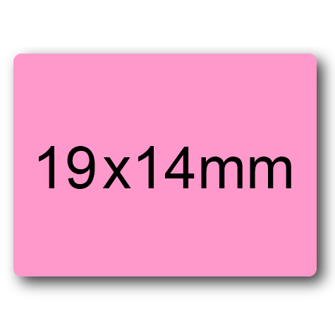 wereinaristea EtichetteAutoadesive 19x14mm(14x19) CartaROSA Adesivo permanente, su foglietti da cm 15,2x12,5. 49 etichette per foglietto.