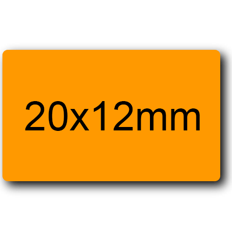 wereinaristea EtichetteAutoadesive 20x12mm(12x20) cartaARANCIONE ARANCIONE, adesivo permanente, su foglietti da cm 15,2x12,5. 50 etichette per foglietto.