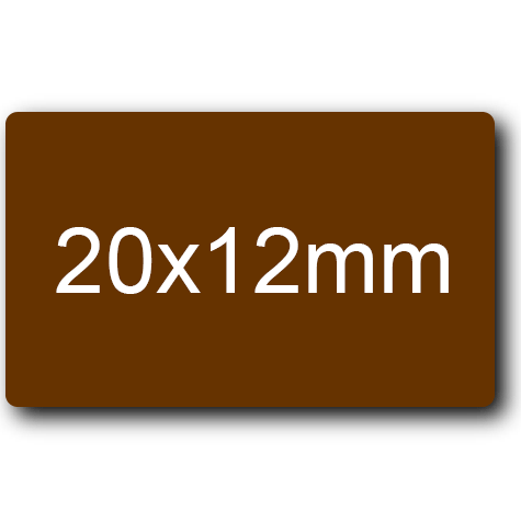 wereinaristea EtichetteAutoadesive 20x12mm(12x20) cartaMARRONE MARRONE, adesivo permanente, su foglietti da cm 15,2x12,5. 50 etichette per foglietto.