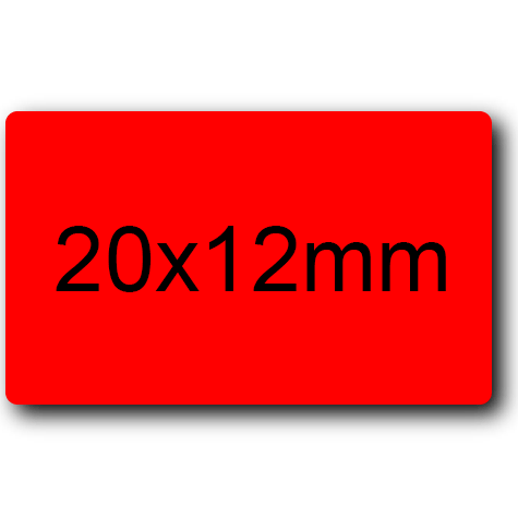 wereinaristea EtichetteAutoadesive 20x12mm(12x20) cartaROSSA ROSSO, adesivo permanente, su foglietti da cm 15,2x12,5. 50 etichette per foglietto.