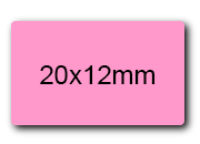 wereinaristea EtichetteAutoadesive 20x12mm(12x20) cartaROSA ROSA, adesivo permanente, su foglietti da cm 15,2x12,5. 50 etichette per foglietto.