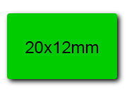 wereinaristea EtichetteAutoadesive 20x12mm(12x20) cartaVERDE VERDE, adesivo permanente, su foglietti da cm 15,2x12,5. 50 etichette per foglietto.