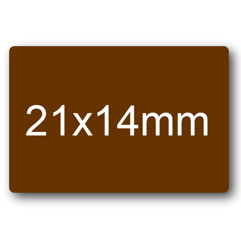 wereinaristea EtichetteAutoadesive 21x14mm(14x21) CartaMARRONE MARRONE, adesivo permanente, su foglietti da cm 15,2x12,5. 45 etichette per foglietto.