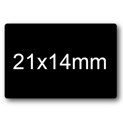 wereinaristea EtichetteAutoadesive 21x14mm(14x21) CartaNERA NERO, adesivo permanente, su foglietti da cm 15,2x12,5. 45 etichette per foglietto.