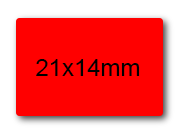 wereinaristea EtichetteAutoadesive 21x14mm(14x21) CartaROSSA ROSSO, adesivo permanente, su foglietti da cm 15,2x12,5. 45 etichette per foglietto.