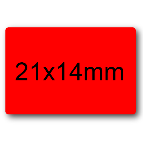 wereinaristea EtichetteAutoadesive 21x14mm(14x21) CartaROSSA ROSSO, adesivo permanente, su foglietti da cm 15,2x12,5. 45 etichette per foglietto.