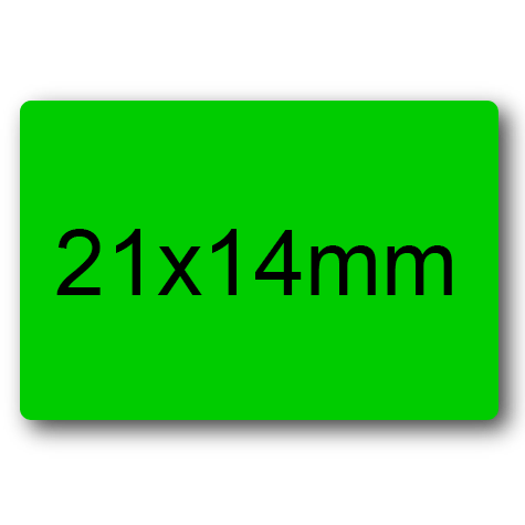 wereinaristea EtichetteAutoadesive 21x14mm(14x21) CartaVERDE VERDE, adesivo permanente, su foglietti da cm 15,2x12,5. 45 etichette per foglietto.