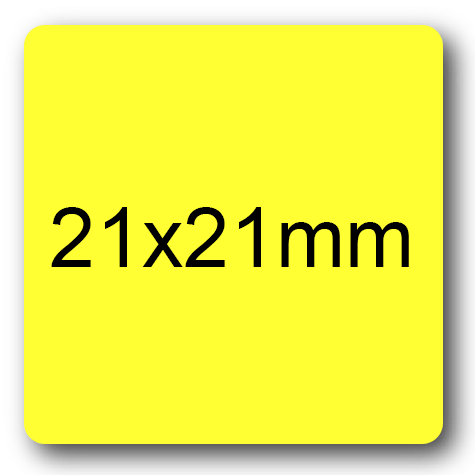 wereinaristea EtichetteAutoadesive 21x21mm(21x21) CartaGIALLA Adesivo permanente, su foglietti da cm 15,2x12,5. 30 etichette per foglietto.