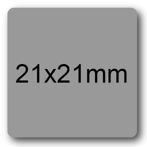 wereinaristea EtichetteAutoadesive 21x21mm(21x21) CartaGRIGIA GRIGIO, adesivo permanente, su foglietti da cm 15,2x12,5. 30 etichette per foglietto.