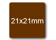 wereinaristea EtichetteAutoadesive 21x21mm(21x21) CartaMARRONE MARRONE, adesivo permanente, su foglietti da cm 15,2x12,5. 30 etichette per foglietto SOG10017MA
