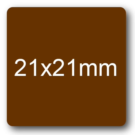 wereinaristea EtichetteAutoadesive 21x21mm(21x21) CartaMARRONE MARRONE, adesivo permanente, su foglietti da cm 15,2x12,5. 30 etichette per foglietto.