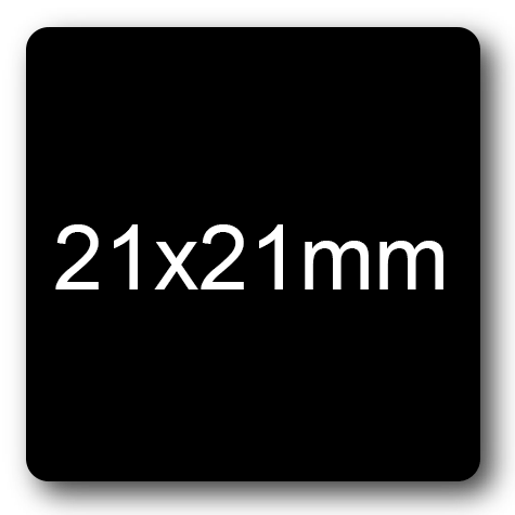 wereinaristea EtichetteAutoadesive 21x21mm(21x21) CartaNERA NERO, adesivo permanente, su foglietti da cm 15,2x12,5. 30 etichette per foglietto.