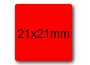 wereinaristea EtichetteAutoadesive 21x21mm(21x21) CartaROSSA ROSSO, adesivo permanente, su foglietti da cm 15,2x12,5. 30 etichette per foglietto SOG10017RO