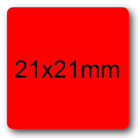 wereinaristea EtichetteAutoadesive 21x21mm(21x21) CartaROSSA ROSSO, adesivo permanente, su foglietti da cm 15,2x12,5. 30 etichette per foglietto.