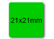wereinaristea EtichetteAutoadesive 21x21mm(21x21) CartaVERDE VERDE, adesivo permanente, su foglietti da cm 15,2x12,5. 30 etichette per foglietto.
