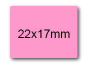 wereinaristea EtichetteAutoadesive 22x17mm(17x22), CartaROSA Adesivo permanente, su foglietti da cm 15,2x12,5. 36 etichette per foglietto.