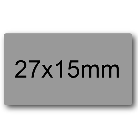 wereinaristea EtichetteAutoadesive 27x15mm(15x27) CartaGRIGIA GRIGIO, adesivo permanente, su foglietti da cm 15,2x12,5. 35 etichette per foglietto.