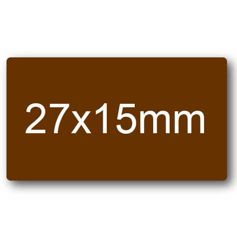 wereinaristea EtichetteAutoadesive 27x15mm(15x27) CartaMARRONE MARRONE, adesivo permanente, su foglietti da cm 15,2x12,5. 35 etichette per foglietto.