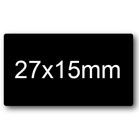 wereinaristea EtichetteAutoadesive 27x15mm(15x27) CartaNERA NERO, adesivo permanente, su foglietti da cm 15,2x12,5. 35 etichette per foglietto.