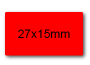 wereinaristea EtichetteAutoadesive 27x15mm(15x27) CartaROSSA ROSSO, adesivo permanente, su foglietti da cm 15,2x12,5. 35 etichette per foglietto SOG10019RO