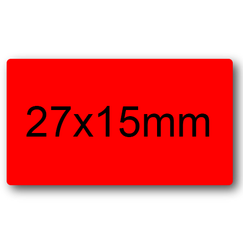 wereinaristea EtichetteAutoadesive 27x15mm(15x27) CartaROSSA ROSSO, adesivo permanente, su foglietti da cm 15,2x12,5. 35 etichette per foglietto.