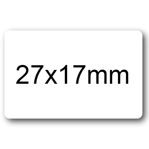 wereinaristea EtichetteAutoadesive 27x17mm(17x27) CartaBIANCA REMOVIBILI Adesivo RIMOVIBILE, su foglietti da cm 15,2x12,5. 30 etichette per foglietto.