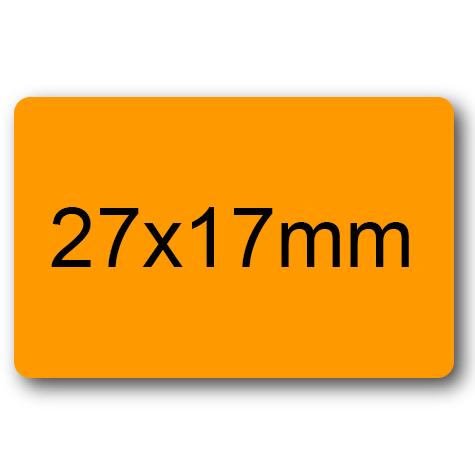 wereinaristea EtichetteAutoadesive 27x17mm(17x27) CartaARANCIONE Adesivo permanente, su foglietti da cm 15,2x12,5. 30 etichette per foglietto.