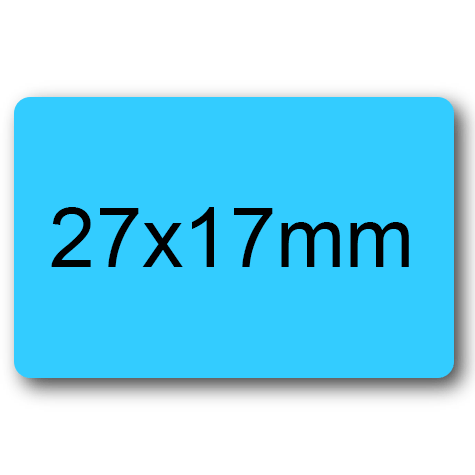 wereinaristea EtichetteAutoadesive 27x17mm(17x27) CartaAZZURRA Adesivo permanente, su foglietti da cm 15,2x12,5. 30 etichette per foglietto.