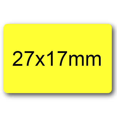 wereinaristea EtichetteAutoadesive 27x17mm(17x27) CartaGIALLA Adesivo permanente, su foglietti da cm 15,2x12,5. 30 etichette per foglietto.