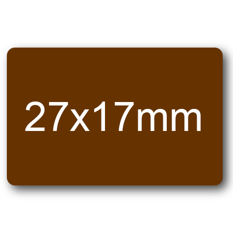 wereinaristea EtichetteAutoadesive 27x17mm(17x27) CartaMARRONE Adesivo permanente, su foglietti da cm 15,2x12,5. 30 etichette per foglietto.