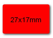 wereinaristea EtichetteAutoadesive 27x17mm(17x27) CartaROSSA Adesivo permanente, su foglietti da cm 15,2x12,5. 30 etichette per foglietto.