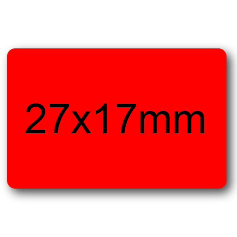 wereinaristea EtichetteAutoadesive 27x17mm(17x27) CartaROSSA Adesivo permanente, su foglietti da cm 15,2x12,5. 30 etichette per foglietto.