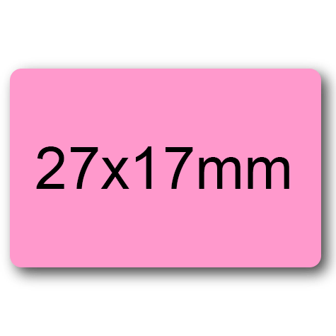 wereinaristea EtichetteAutoadesive 27x17mm(17x27) CartaROSA Adesivo permanente, su foglietti da cm 15,2x12,5. 30 etichette per foglietto.