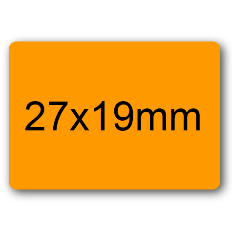 wereinaristea EtichetteAutoadesive 27x19mm(19x27) CartaARANCIONE ARANCIONE, adesivo permanente, su foglietti da cm 15,2x12,5. 28 etichette per foglietto.