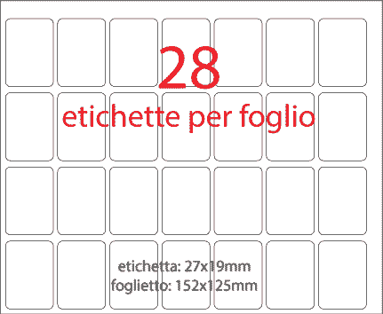 wereinaristea EtichetteAutoadesive 27x19mm(19x27) CartaGRIGIA GRIGIO, adesivo permanente, su foglietti da cm 15,2x12,5. 28 etichette per foglietto.