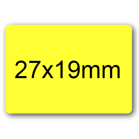 wereinaristea EtichetteAutoadesive 27x19mm(19x27) CartaGIALLA Adesivo permanente, su foglietti da cm 15,2x12,5. 28 etichette per foglietto.