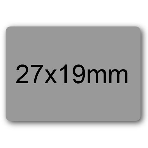 wereinaristea EtichetteAutoadesive 27x19mm(19x27) CartaGRIGIA GRIGIO, adesivo permanente, su foglietti da cm 15,2x12,5. 28 etichette per foglietto.