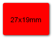 wereinaristea EtichetteAutoadesive 27x19mm(19x27) CartaROSSA ROSSO, adesivo permanente, su foglietti da cm 15,2x12,5. 28 etichette per foglietto.